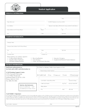 I-CAR Student Application Form