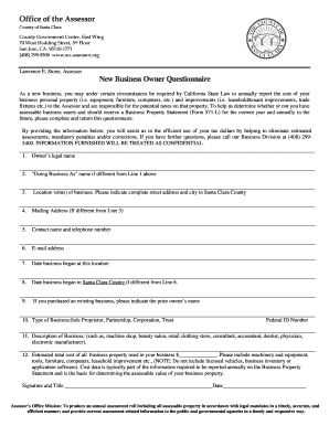 New Business Owner Questionnaire