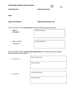 Study Guide: Writing Linear Equations