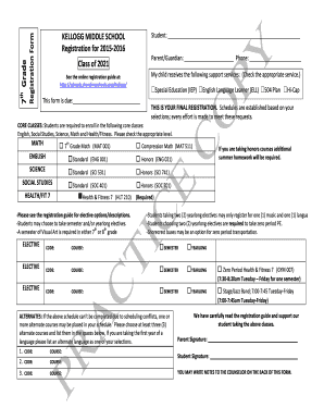 Class of admission - KELLOGGMIDDLESCHOOL m Registrationfor2015K2016 Class - schools shorelineschools