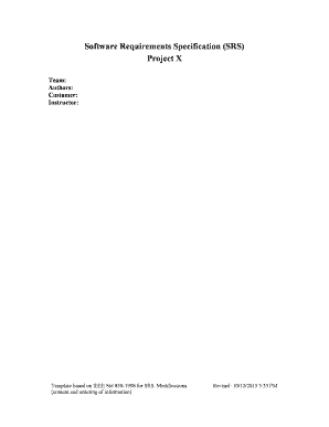 Software Requirements Specification Template
