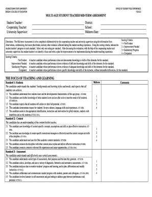 Multi-Age Student Teacher Mid-Term Assessment