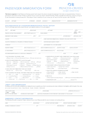 Passenger Immigration Form
