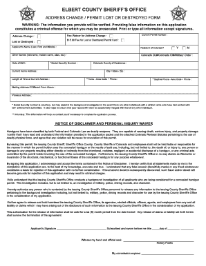 Colorado Concealed Handgun Permit Application