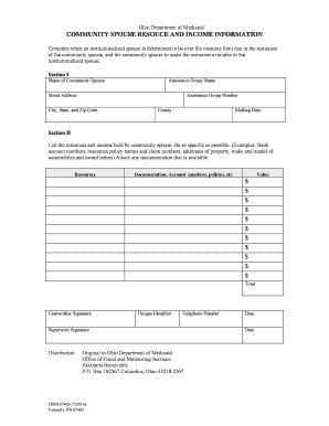 Ohio Community Spouse Resource and Income Information Form