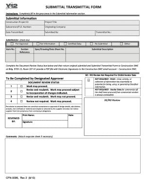 Submittal Transmittal Form