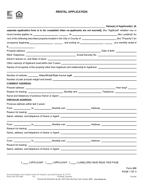 Rental Application Form 460