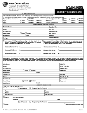 Account Change Card