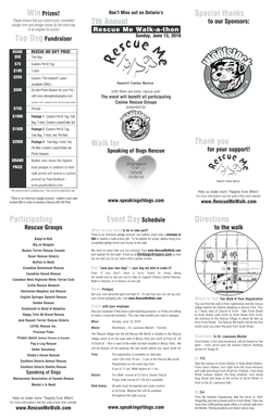 Event Day Schedule Thank you Directions 7th bb - Speaking of Dogs