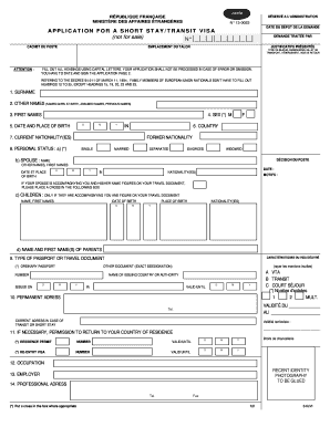Demande de visa de court séjour