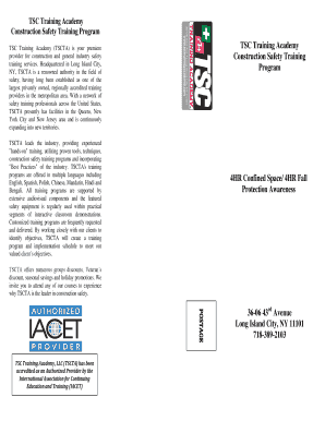 Construction Safety Training Registration Form