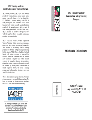 4 Hour Flagging Training Course Registration Form