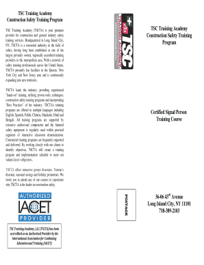 Construction Safety Training Registration Form