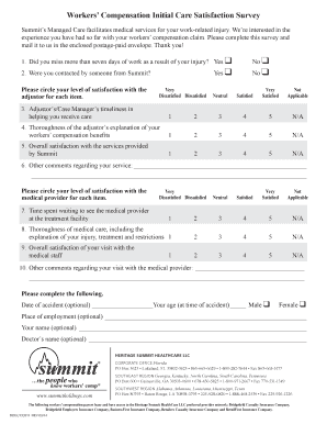 Workers' Compensation Initial Care Satisfaction Survey