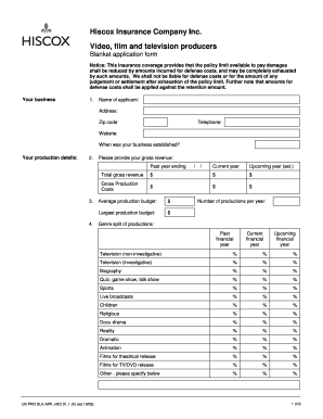 Hiscox Blanket Application Form