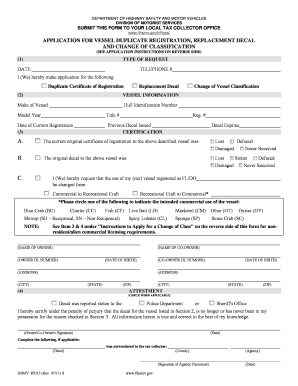 Florida Vessel Duplicate Registration Form