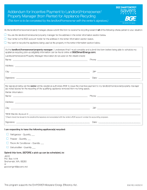 Appliance Recycling Incentive Payment Form