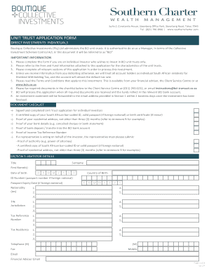 Unit Trust Application Form