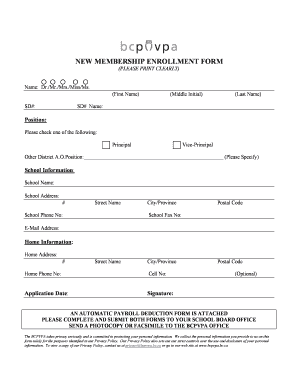 BC Principals' and Vice-Principals' Association Membership Enrollment Form