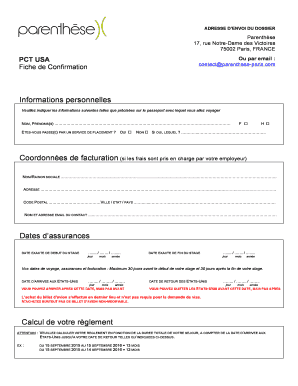 Fiche de Confirmation