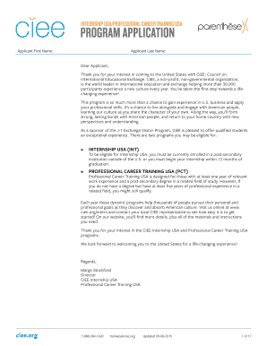 Internship USA/Professional Career Training USA Program Application