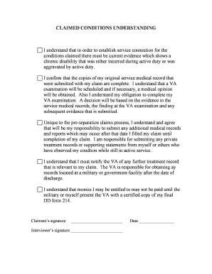 Claimed Conditions Understanding