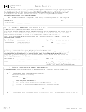 Canada Revenue Business Consent Form