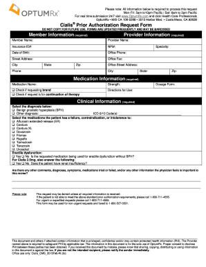 Cialis Prior Authorization Request Form
