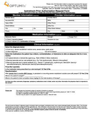 Isotretinoin Prior Authorization Request Form