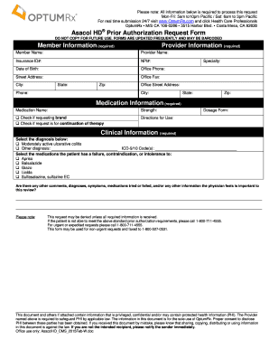 Asacol HD Prior Authorization Request Form
