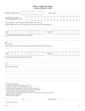 Czech Republic Vehicle Registration Change Request
