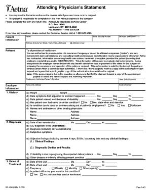 Attending Physician's Statement
