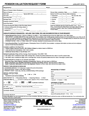 Pension Valuation Request Form