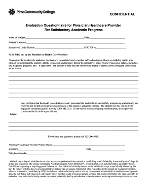 Evaluation Questionnaire for Physician