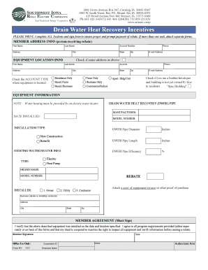 Drain Water Heat Recovery Incentive Form