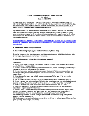Parent Interview Form