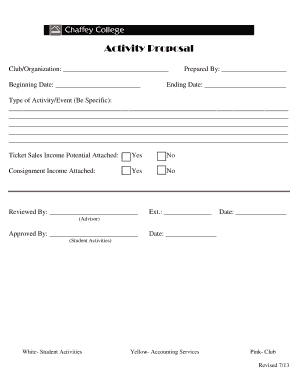 Activity Proposal Form