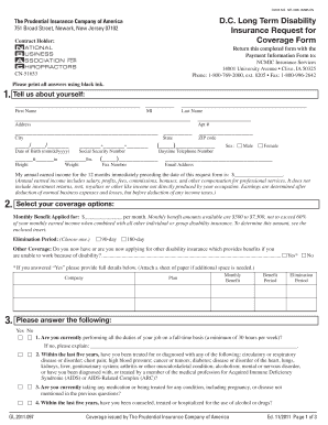 D.C. Long Term Disability Insurance Request Form