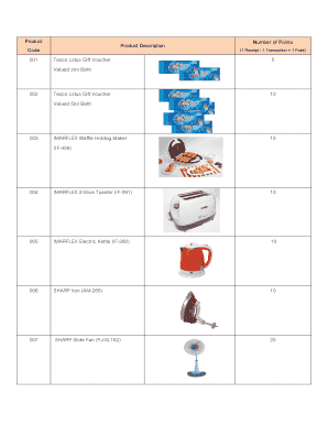 Tesco Lotus Gift Voucher Redemption Form
