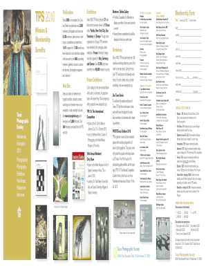 Texas Photographic Society Membership Form
