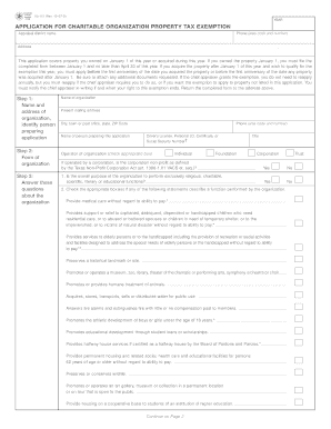 Texas Charitable Organization Property Tax Exemption Application