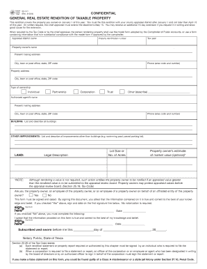 Texas Real Estate Taxable Property Rendition Form