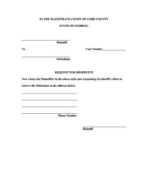 Georgia Request for Reservice