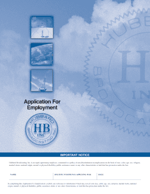 Hubbard Broadcasting Employment Application