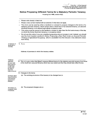 Notice Proposing Different Terms for a Statutory Periodic Tenancy