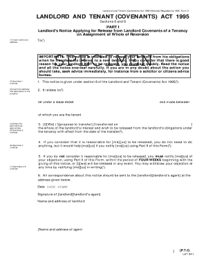 Landlord Tenant Covenants Act 1995 Form 3