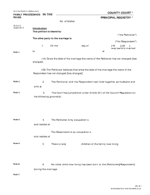 Divorce Petition (Behaviour)