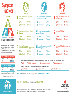 Heart Valve Disease Symptom Tracker Form