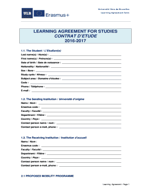 Learning Agreement for Studies