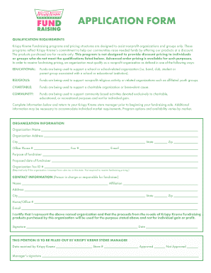 Krispy Kreme Fundraising Application Form